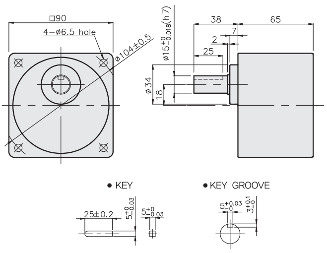 Bản vẽ kích thước hộp số GGM