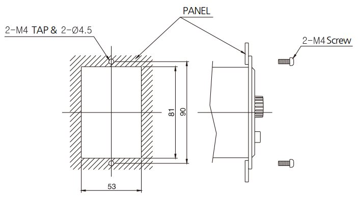 Bản vẽ kích thước lỗ khoét bộ điều chỉnh tốc độ động cơ GGM